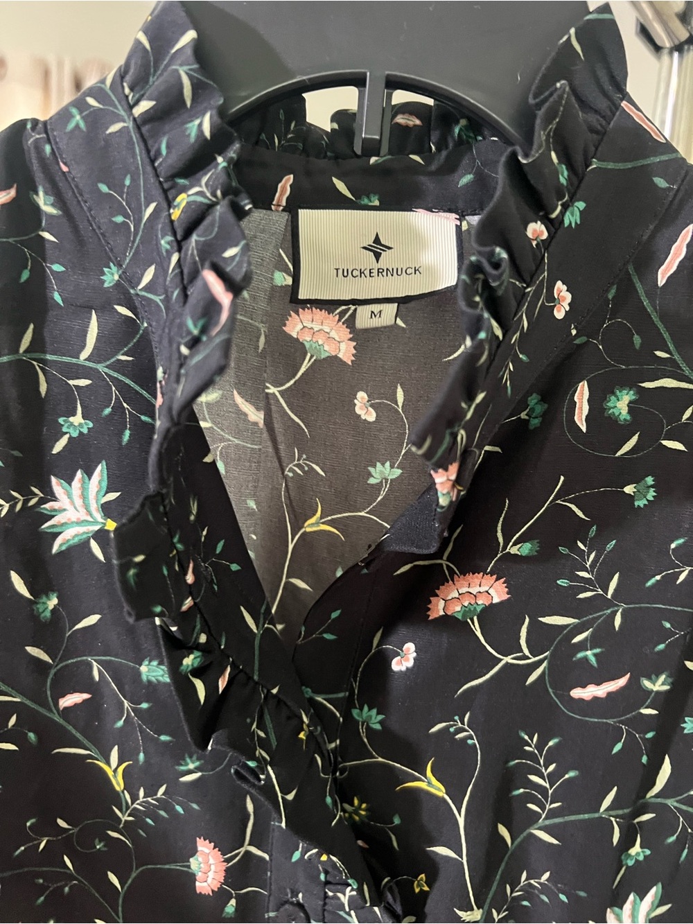 **Tuckernuck Floral Ruffle-Collar Dress | Size M** - Picture 2 of 9